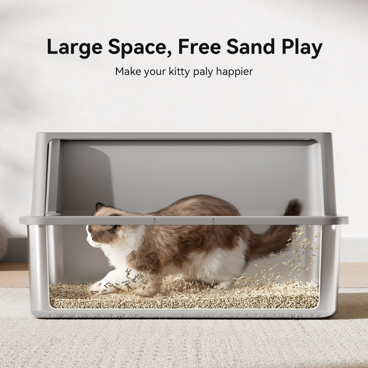 2 Pack 28" Extra Large Stainless Steel Cat Litter Boxes with Lid J92916