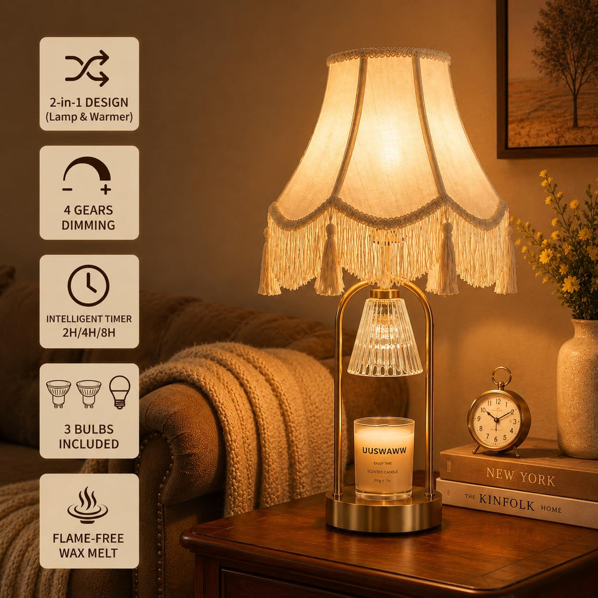 Dimmable Table Lamp and Candle Warmer Set of 2 K445