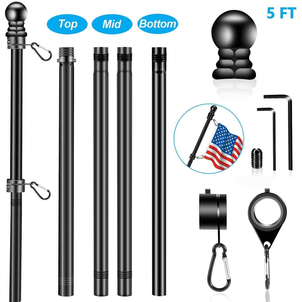 Black Flag Pole U9530