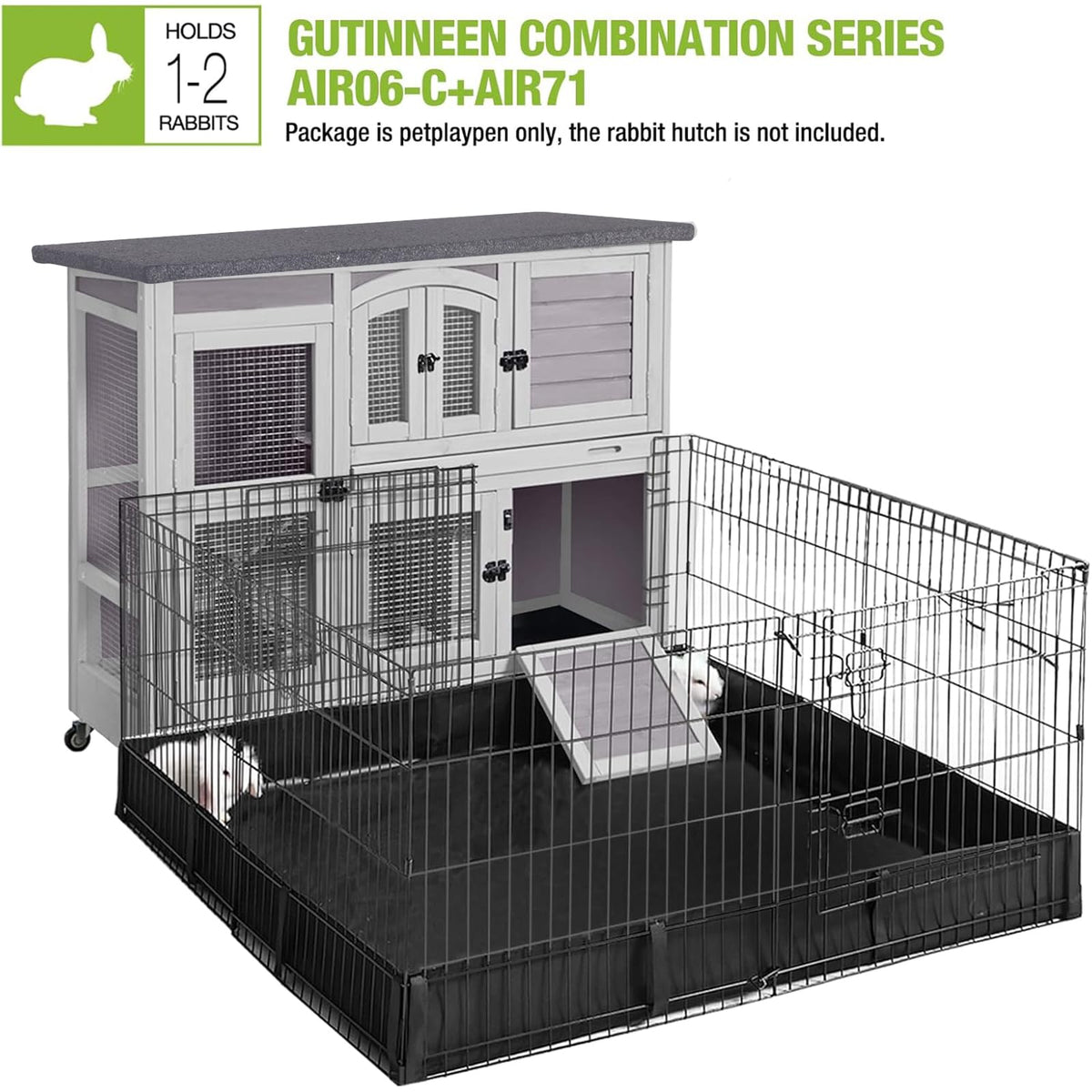 Rabbit Hutch with Plastic Tray H6721