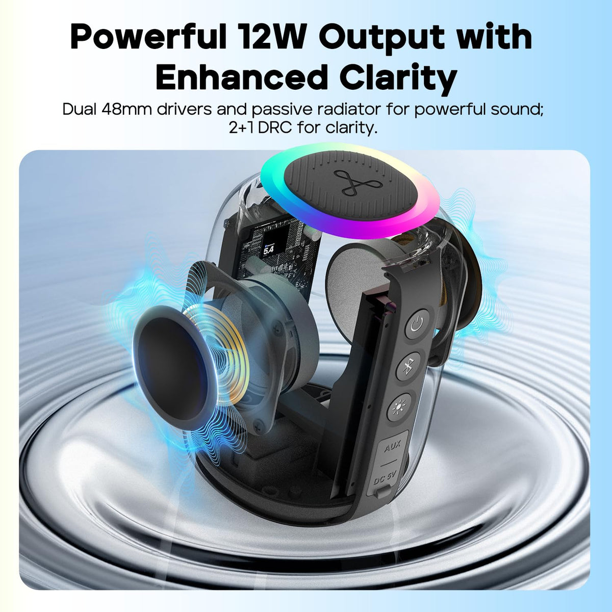 Portable Bluetooth Speaker 12W Black V6145
