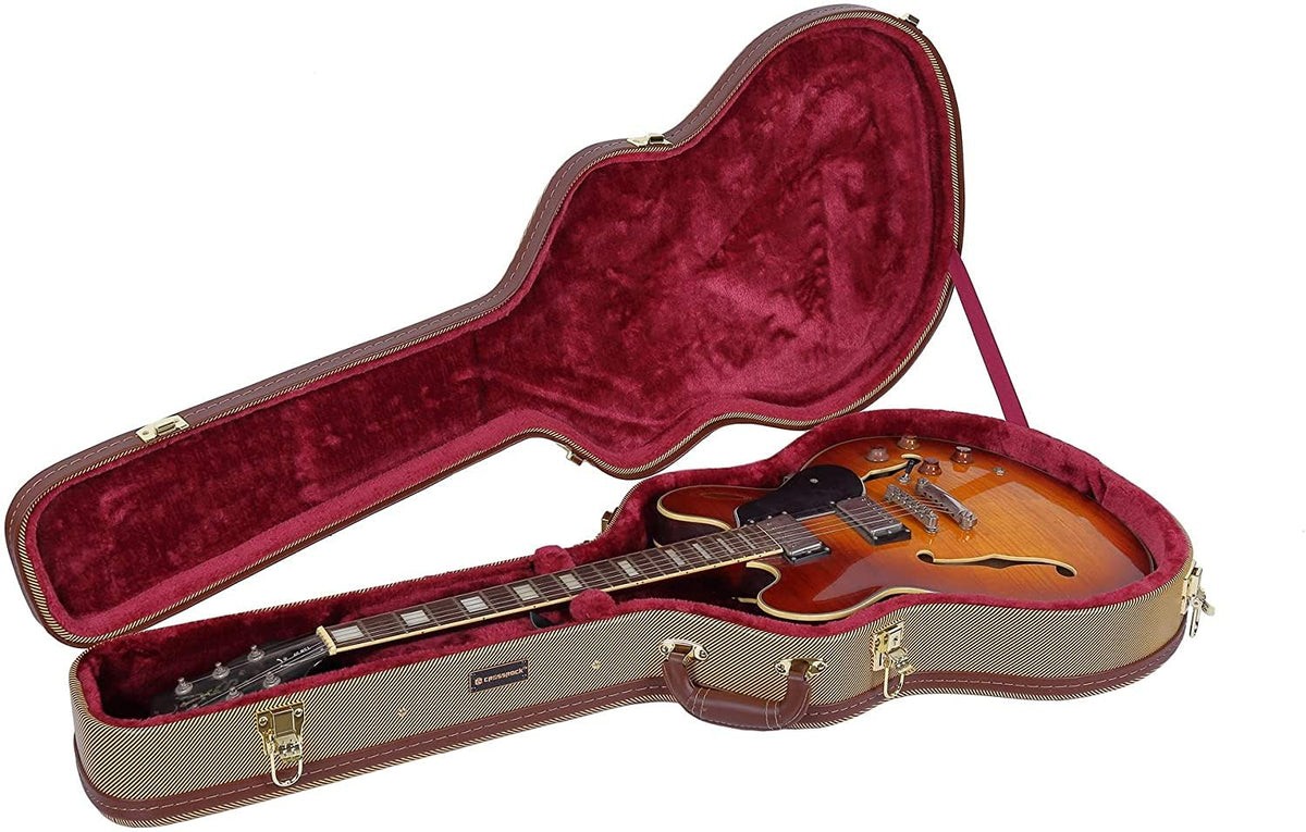 Tweed Wood Case for 6 String Semi-Hollow Electric Guitars V92858