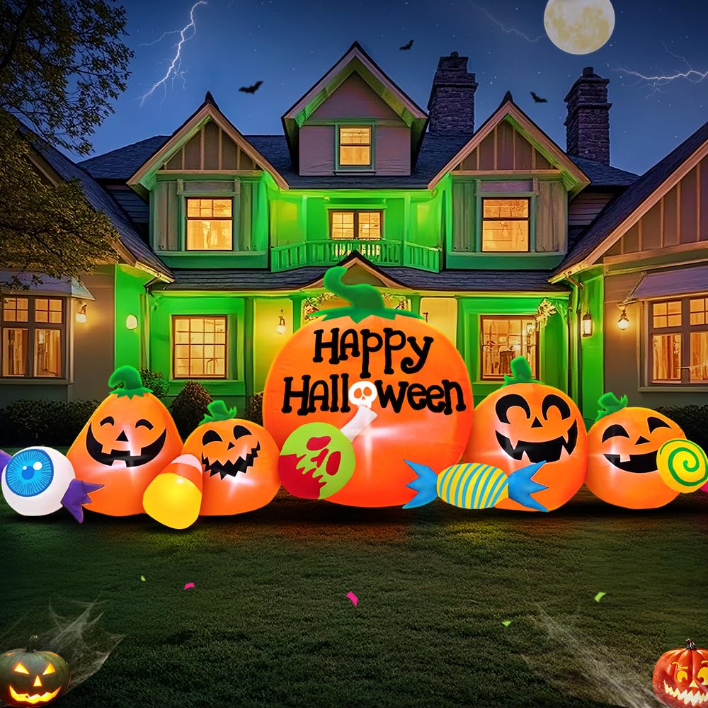 8FT Inflatable Pumpkin Outdoor Decoration with LED K55269