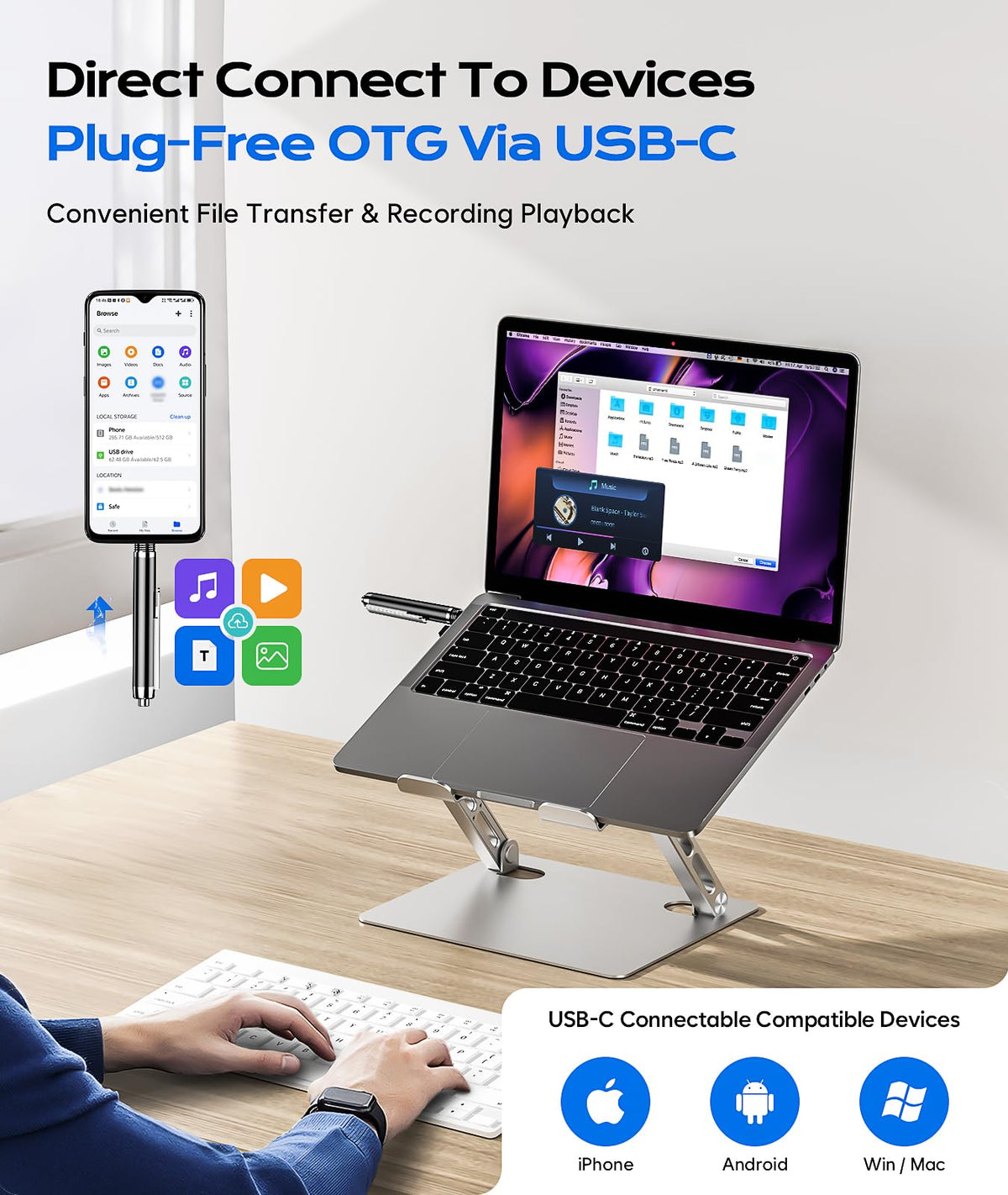 Voice Recorder with USB Type-C Playback H6346