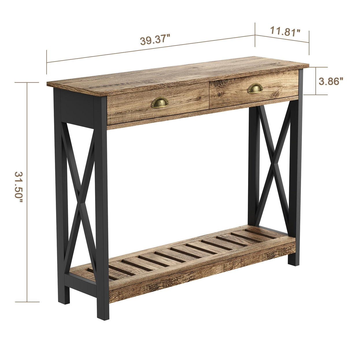 Farmhouse Console Table with Drawer P8157