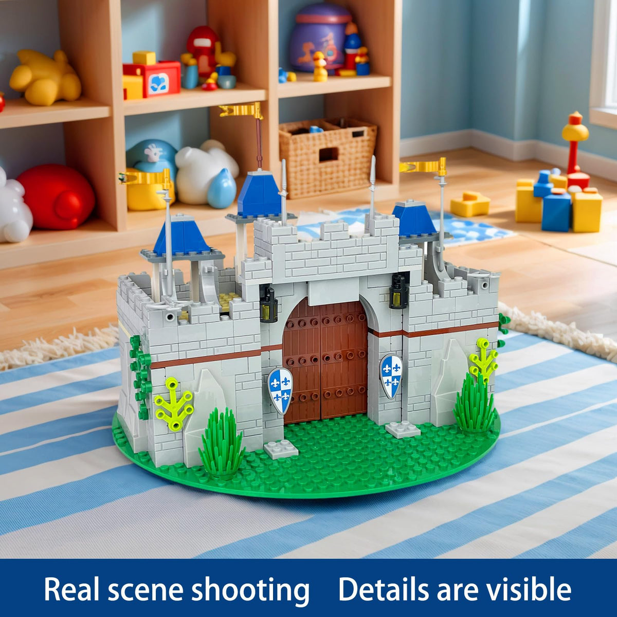 Medieval Knight Castle Building Blocks Set with 12 Knights Figures T845445