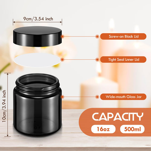 16 oz Glass Jars with Lids J1717
