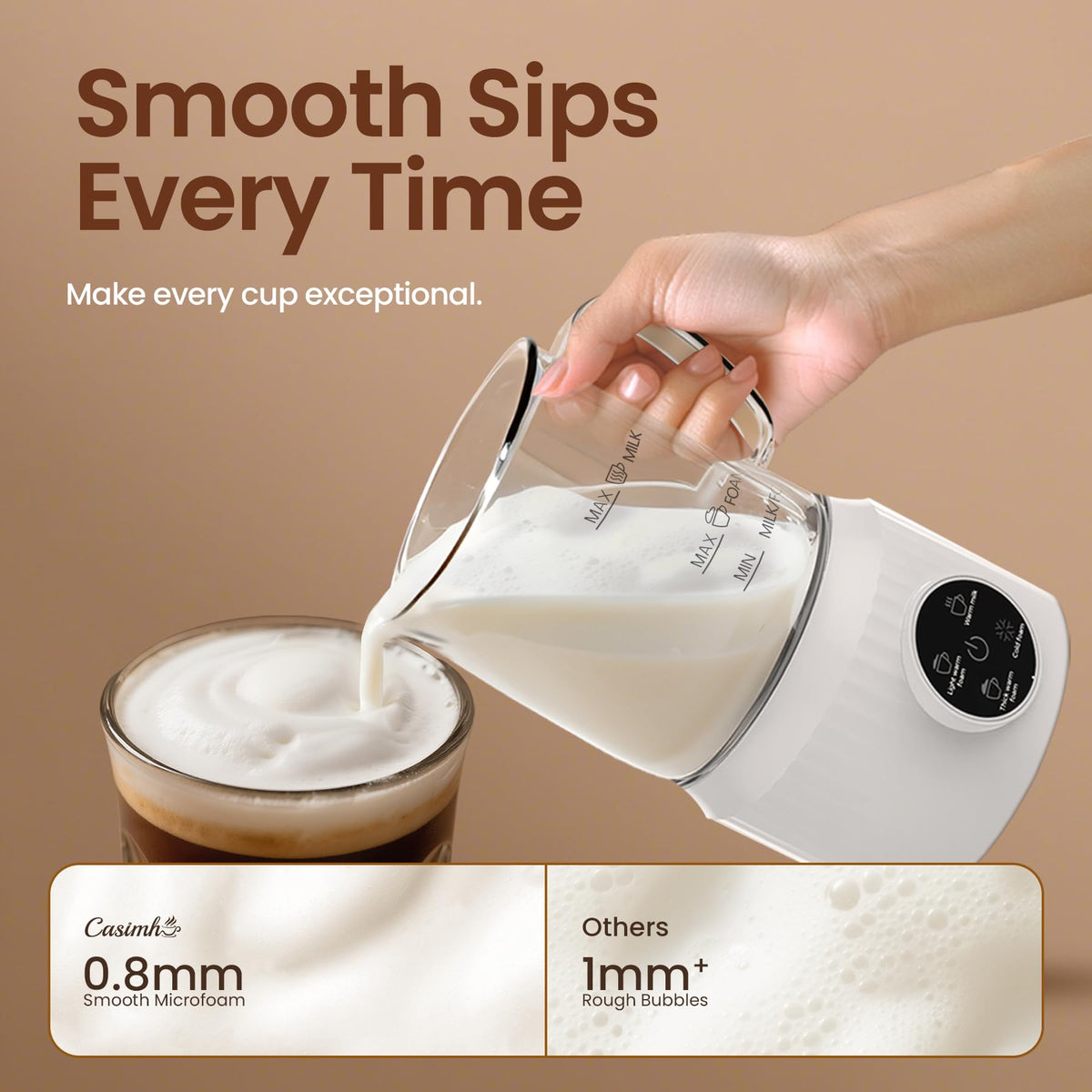 4-in-1 Electric Milk Frother and Steamer 13.52oz Z947098