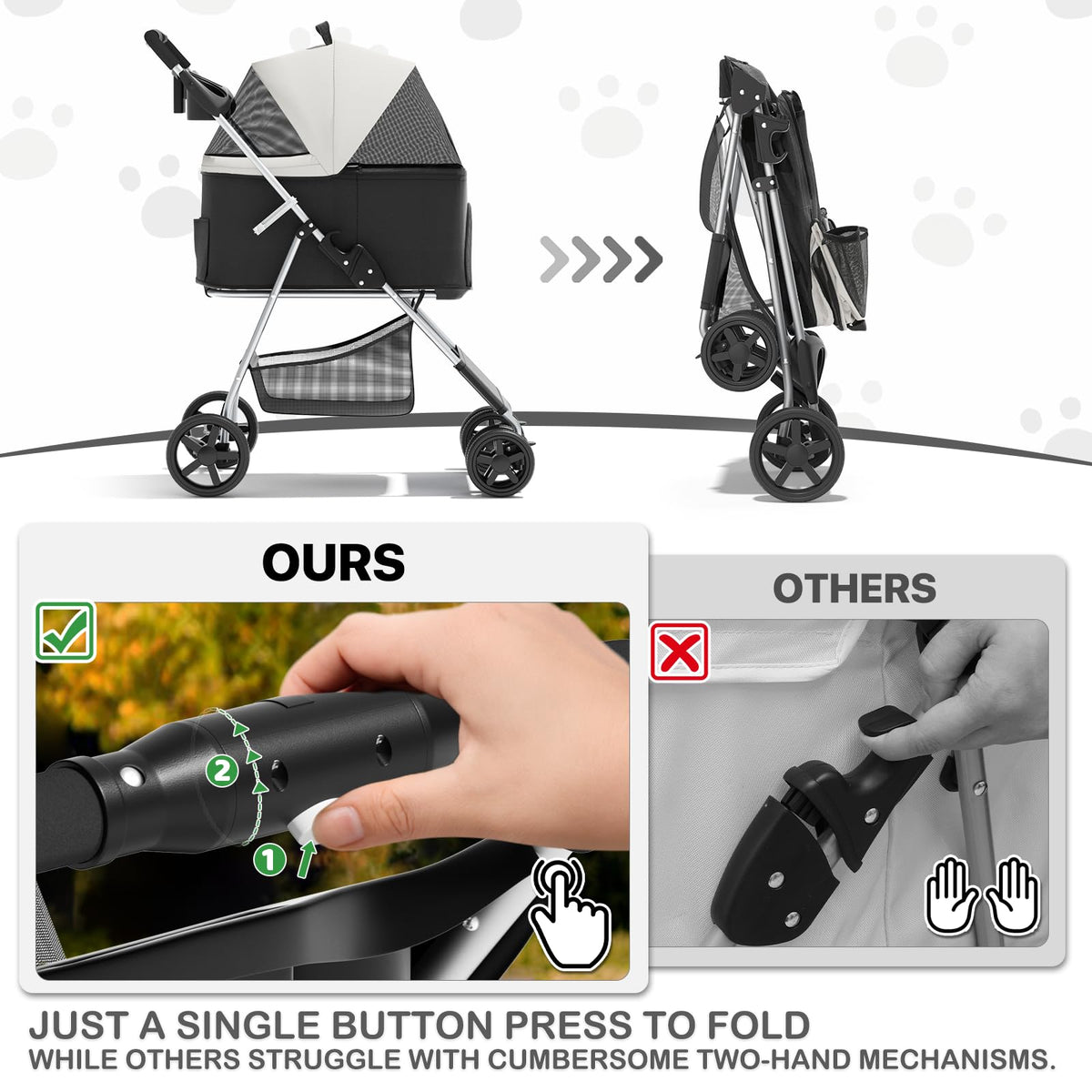 Foldable Pet Stroller W419613