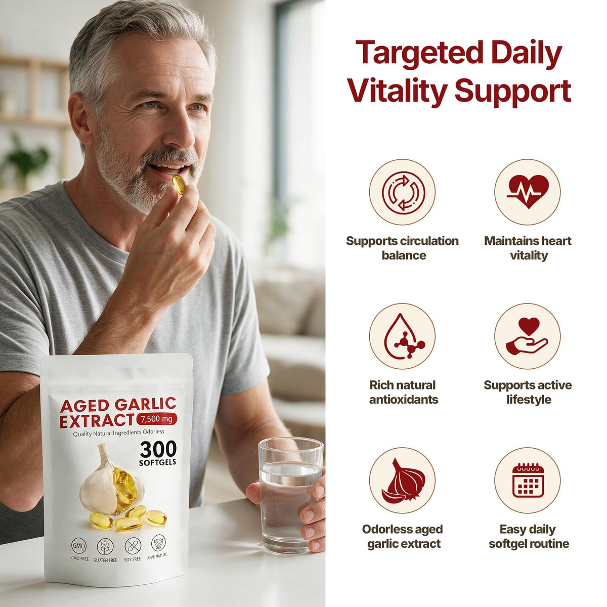 Odorless Garlic Supplement 300 Capsules S778049