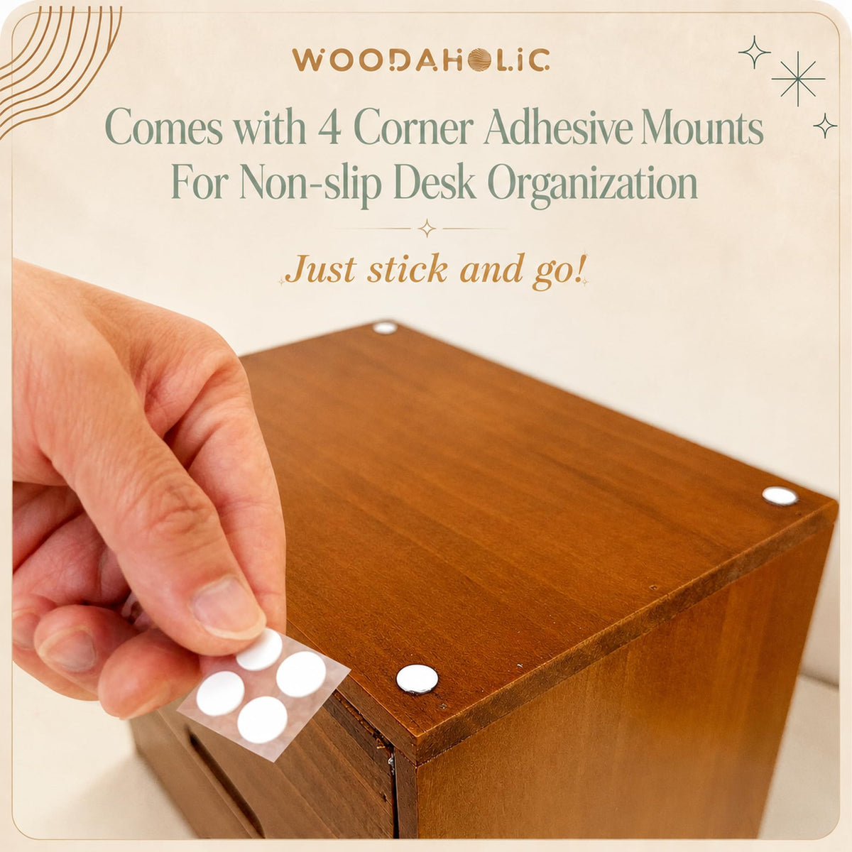 Modular Stackable 4 Drawer Wood Storage Box D35833
