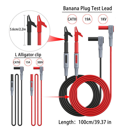 24 Pcs Multimeter Test Leads Set with Alligator Clips E720049