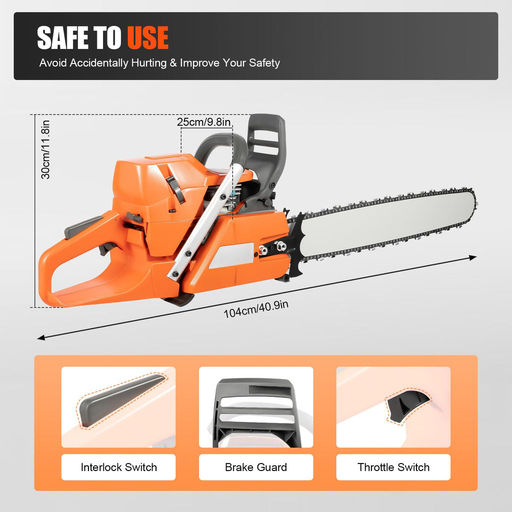 24 Inch 72CC 2-Stroke Gas Chainsaw R939194