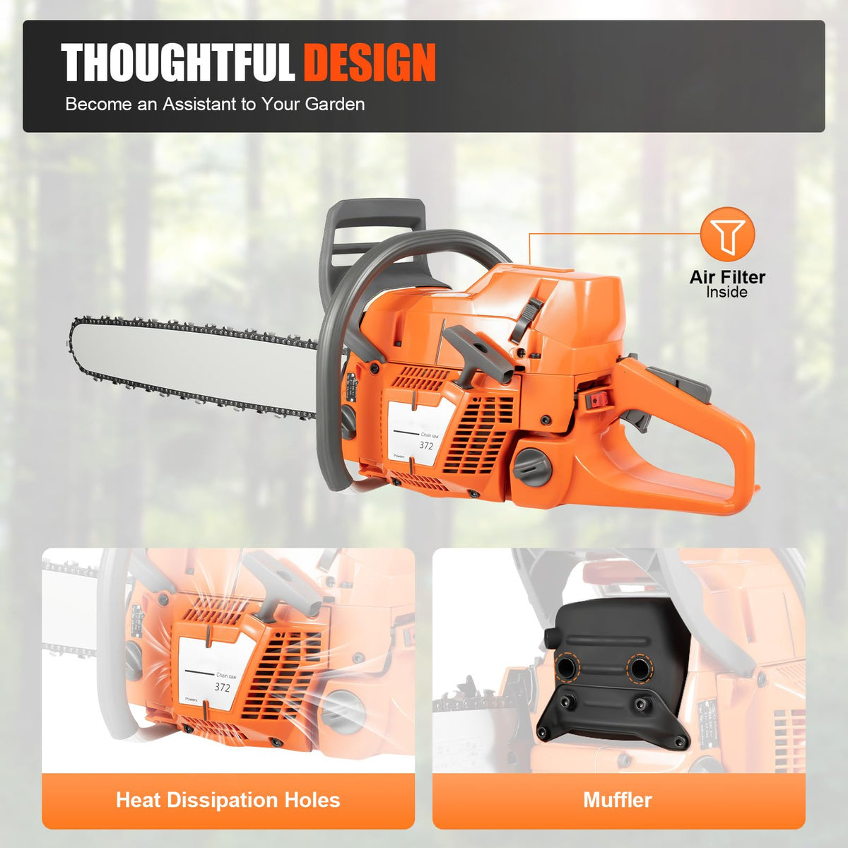 24 Inch 72CC 2-Stroke Gas Chainsaw R939194