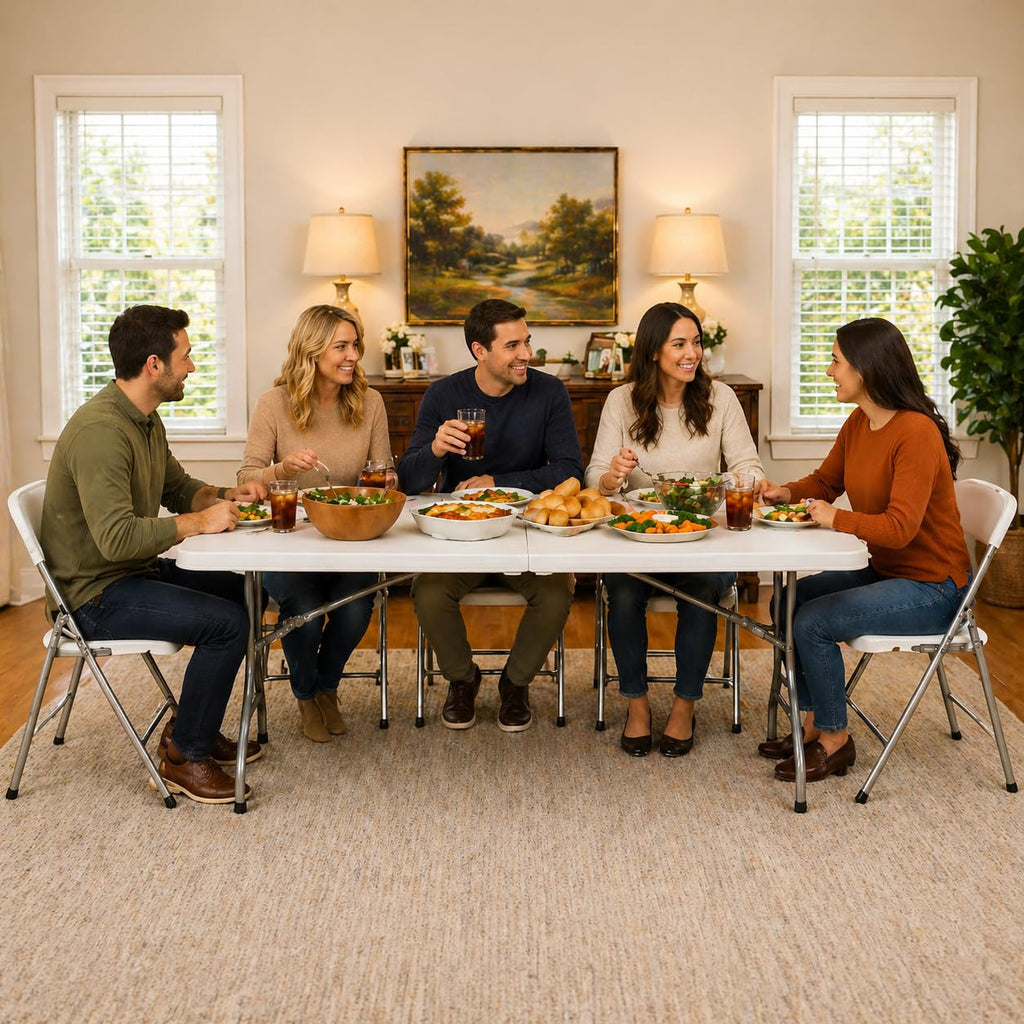 6ft White Folding Table S98292