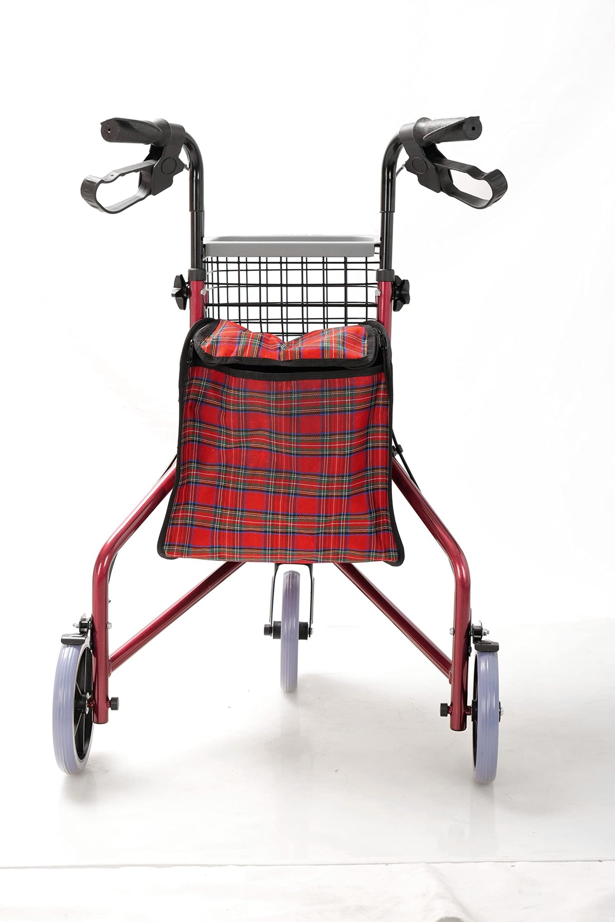 Aluminum 3 Wheels Foldable Rollator Walker with Basket I806624