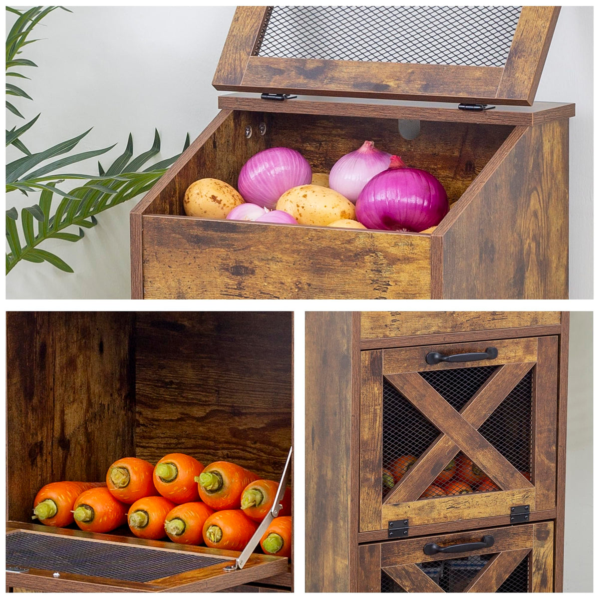 Brown Potato and Onion Storage Bin A45377