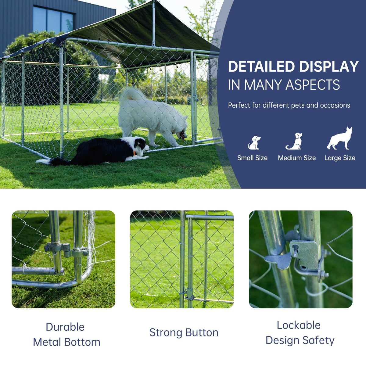 Heavy Duty Steel Dog Kennel with Secure Lock Q893