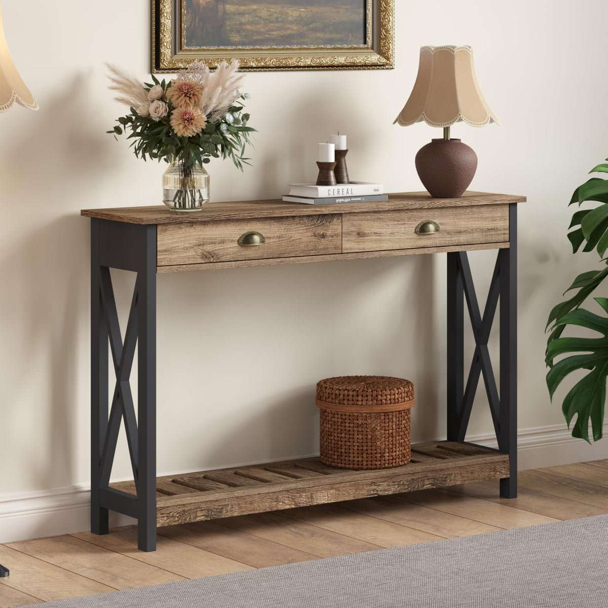 Farmhouse Console Table with Drawer P8157