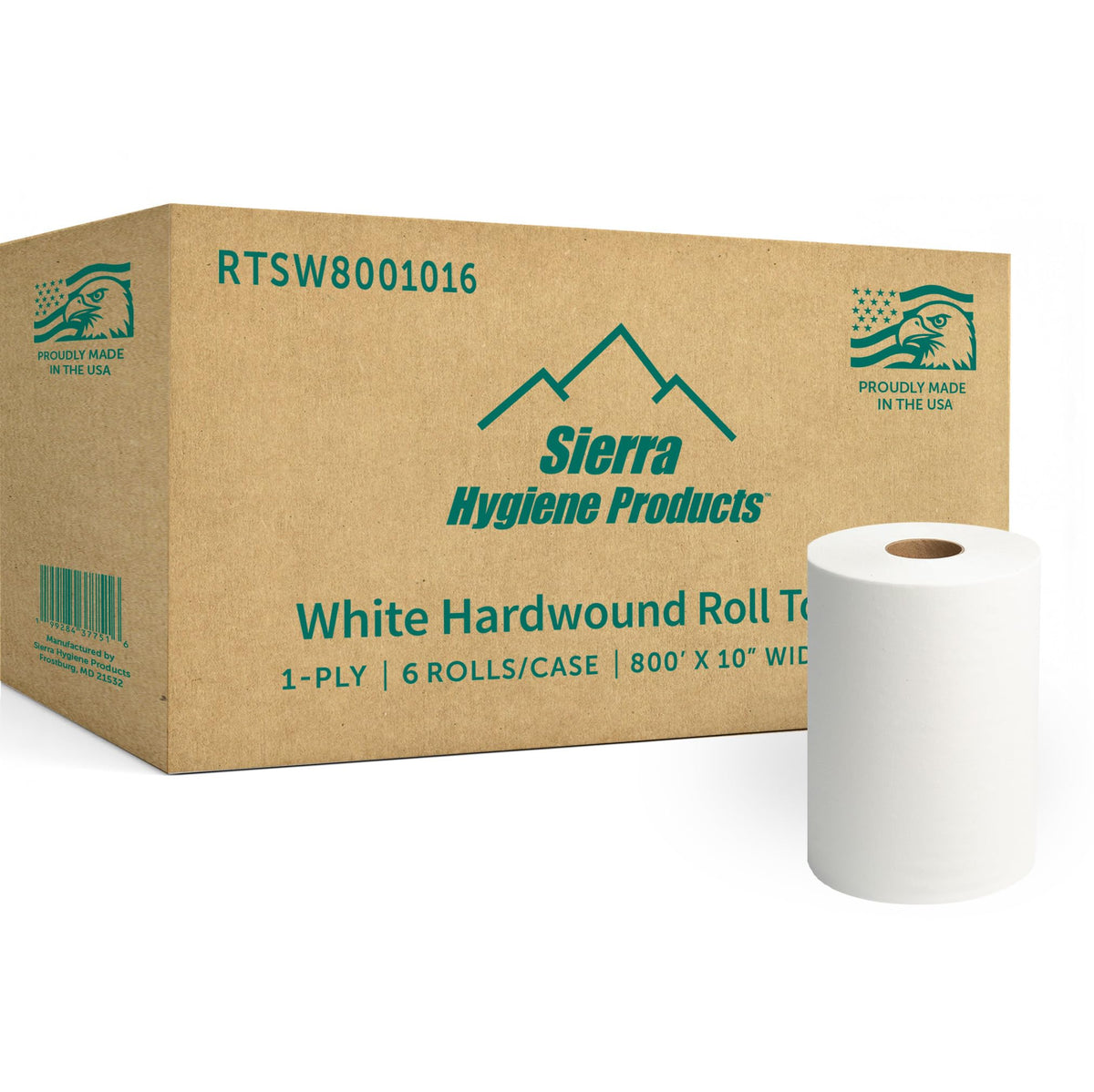 White 1-Ply Hardwound Paper Towels, 6 Rolls F673