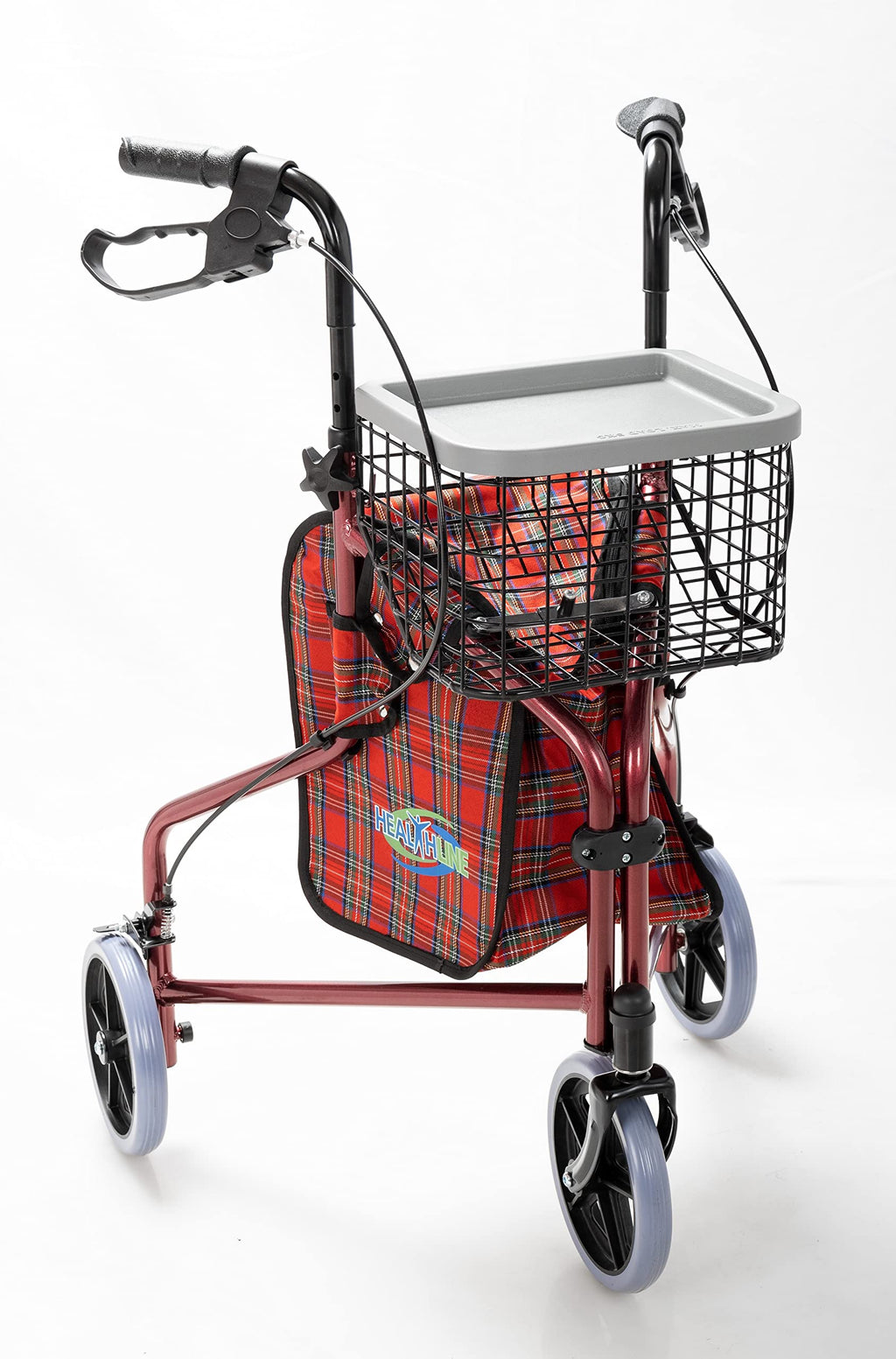 Aluminum 3 Wheels Foldable Rollator Walker with Basket I806624