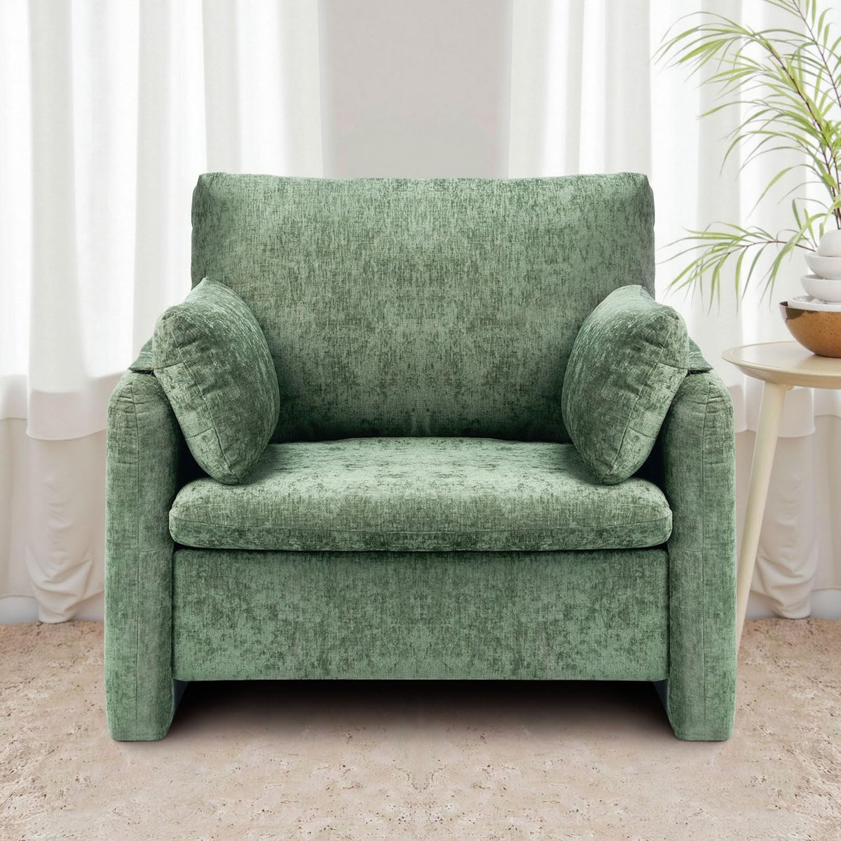 Oversized Green Accent Chair with Padded Arms H707091