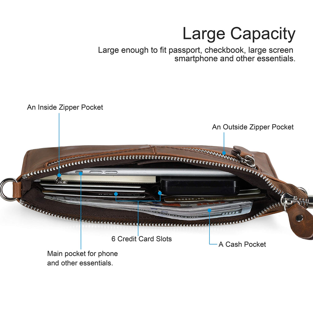 Genuine Leather Small Crossbody Bags Wristlet Wallet Purses X5889