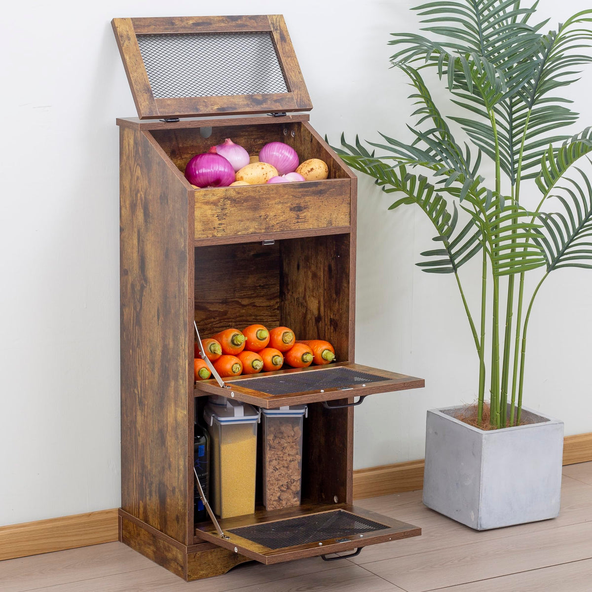 Brown Potato and Onion Storage Bin A45377
