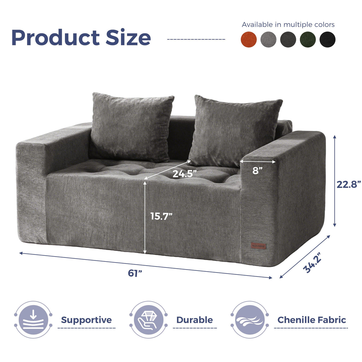 Light Grey Chenille Modular Sofa Couch C61354