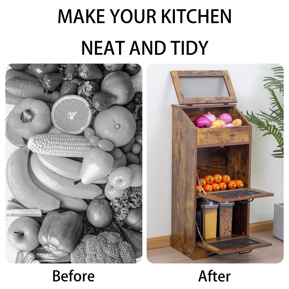 Brown Potato and Onion Storage Bin A45377