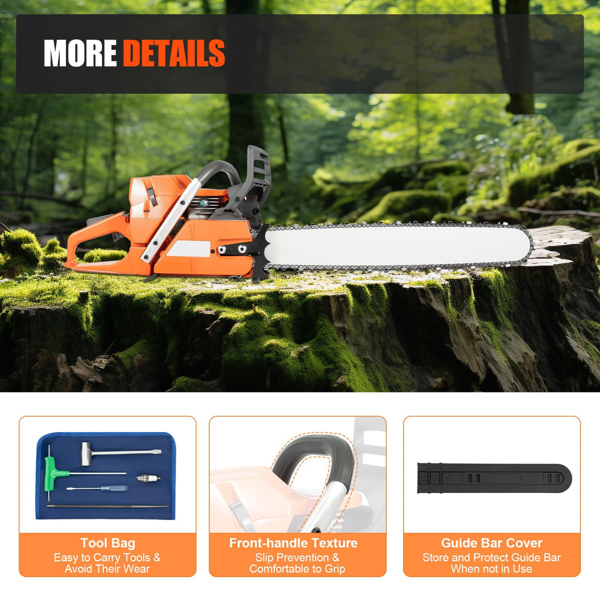 24 Inch 72CC 2-Stroke Gas Chainsaw R939194