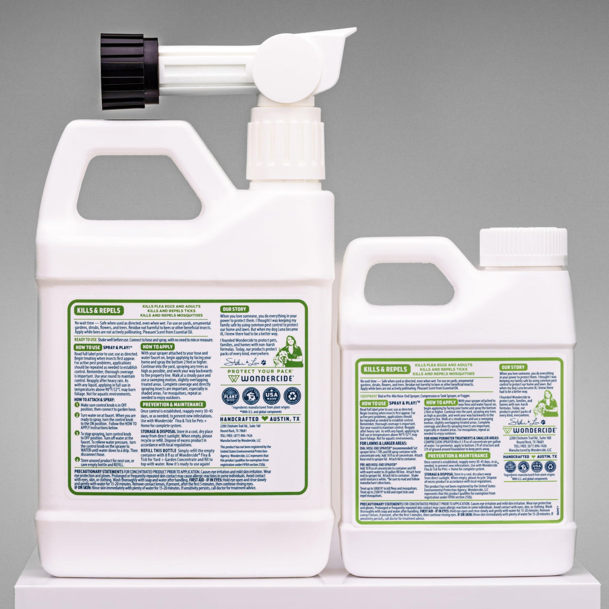 Flea, Tick, and Mosquito Yard Spray Refill Starter Kit 32 oz Ready to Use and 16 oz Concentrate D816358