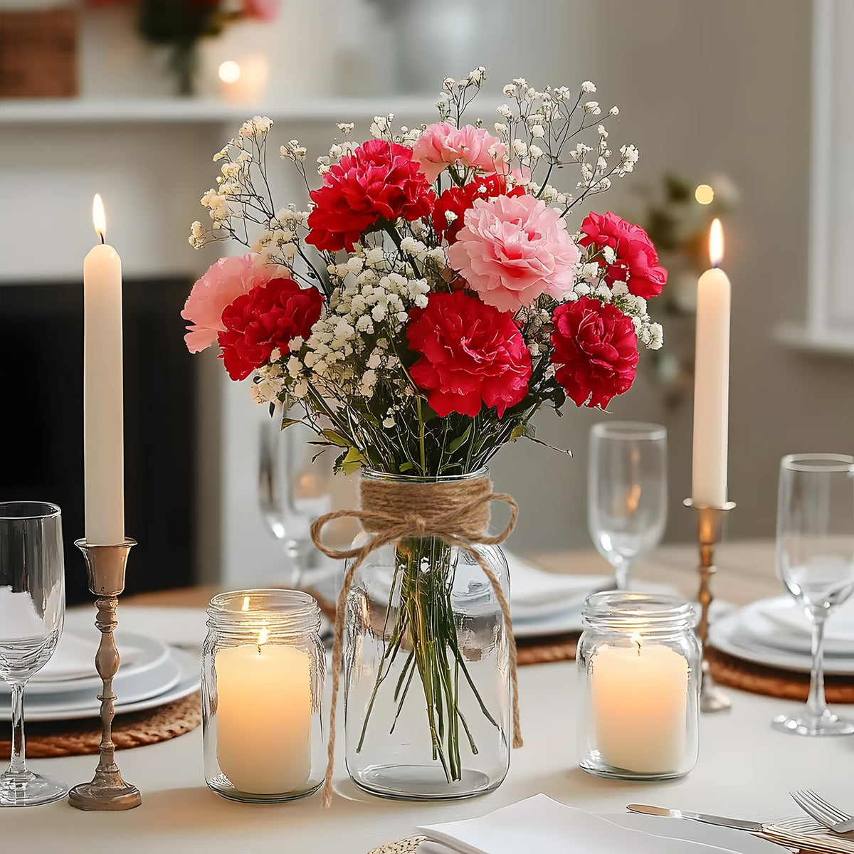 Set of 12 Clear Glass Vases Z798