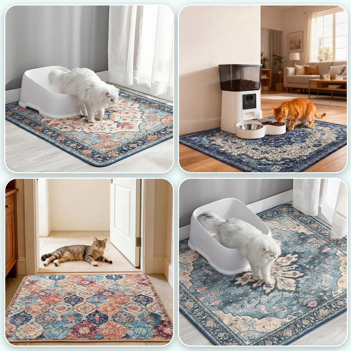 Cat Litter Mat 2 Pack, 18x28 Machine Washable Waterproof Non Slip M999