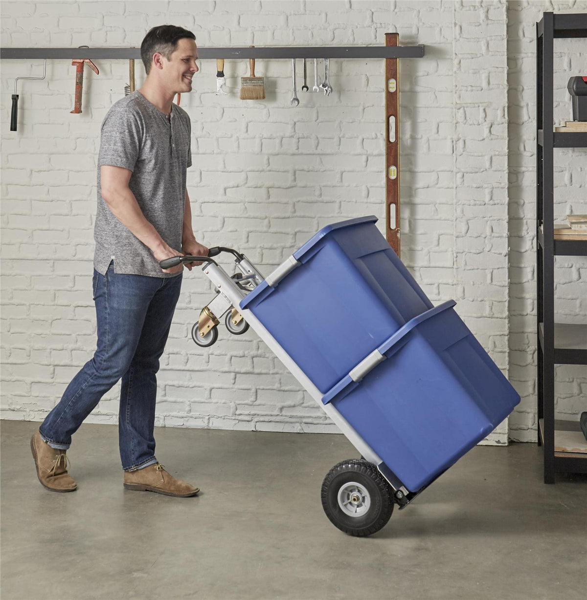 3-in-1 Folding Hand Truck Cart with Flat-Free Wheels X8957