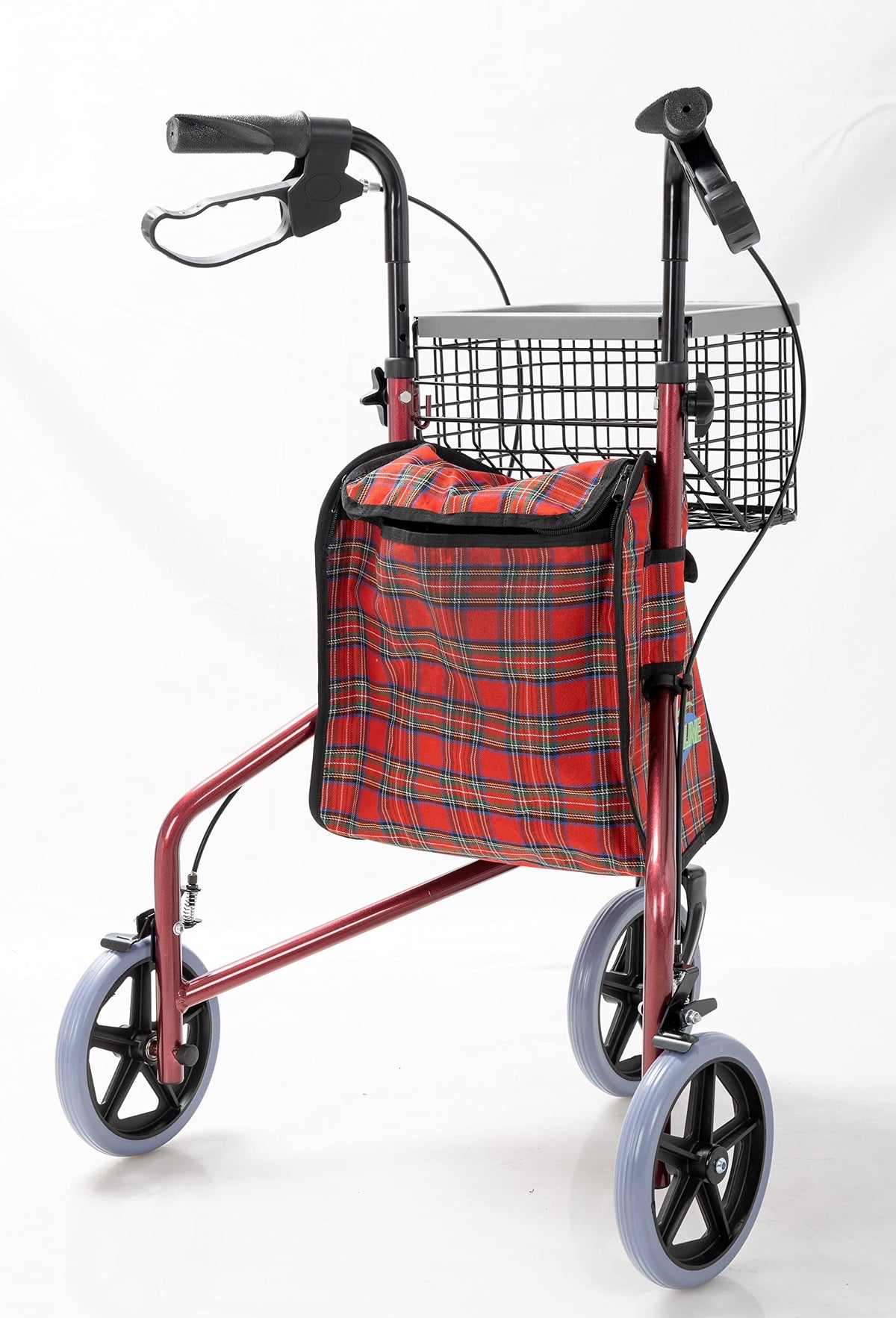 Aluminum 3 Wheels Foldable Rollator Walker with Basket I806624