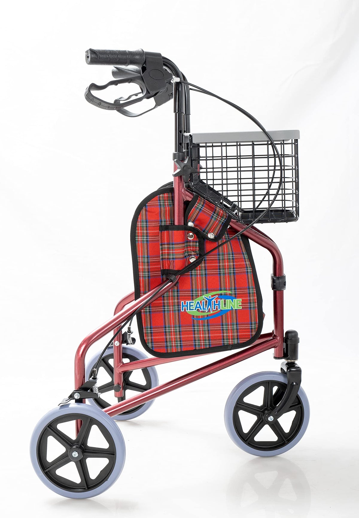 Aluminum 3 Wheels Foldable Rollator Walker with Basket I806624