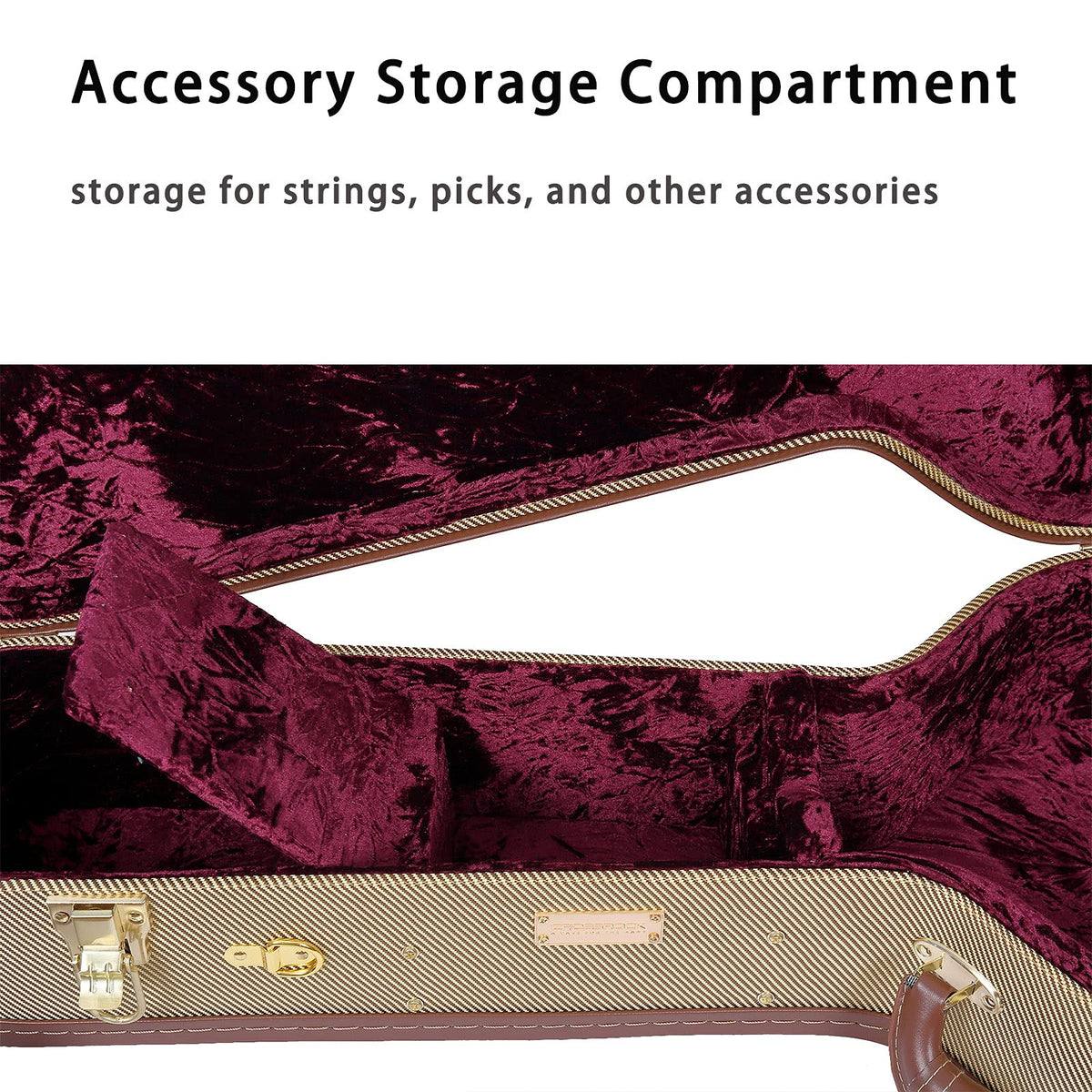 Tweed Wood Case for 6 String Semi-Hollow Electric Guitars V92858