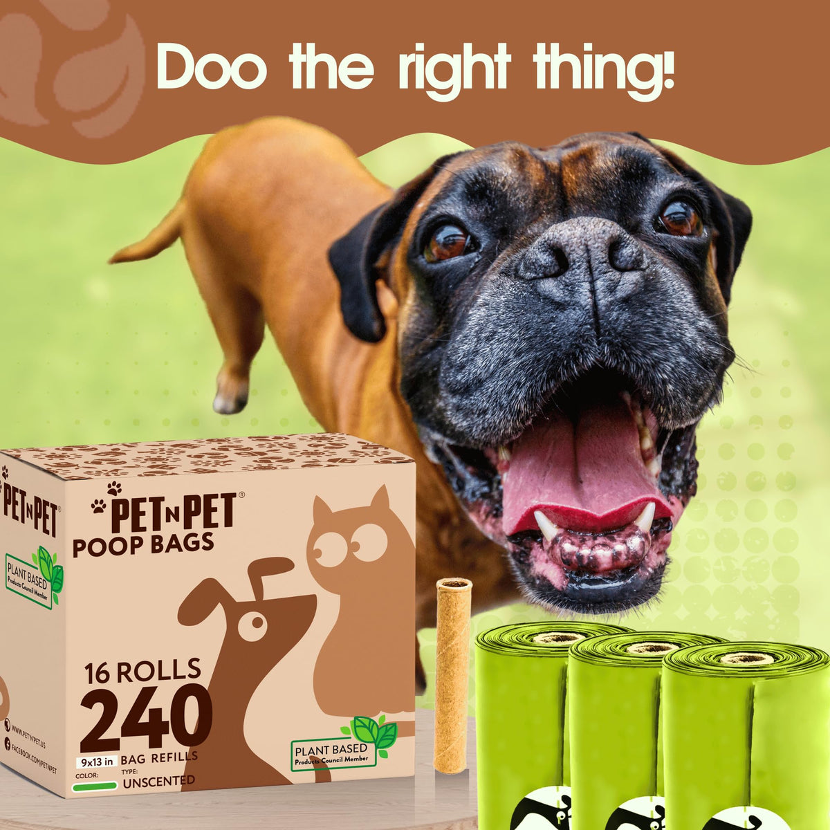 240 Count Plant Based Leak Proof Poop Bags M502539