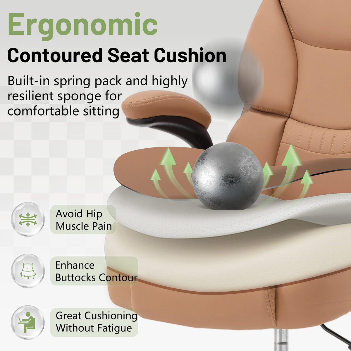 Brown High Back Upholstered Drafting Chair with Flip-up Armrests K261