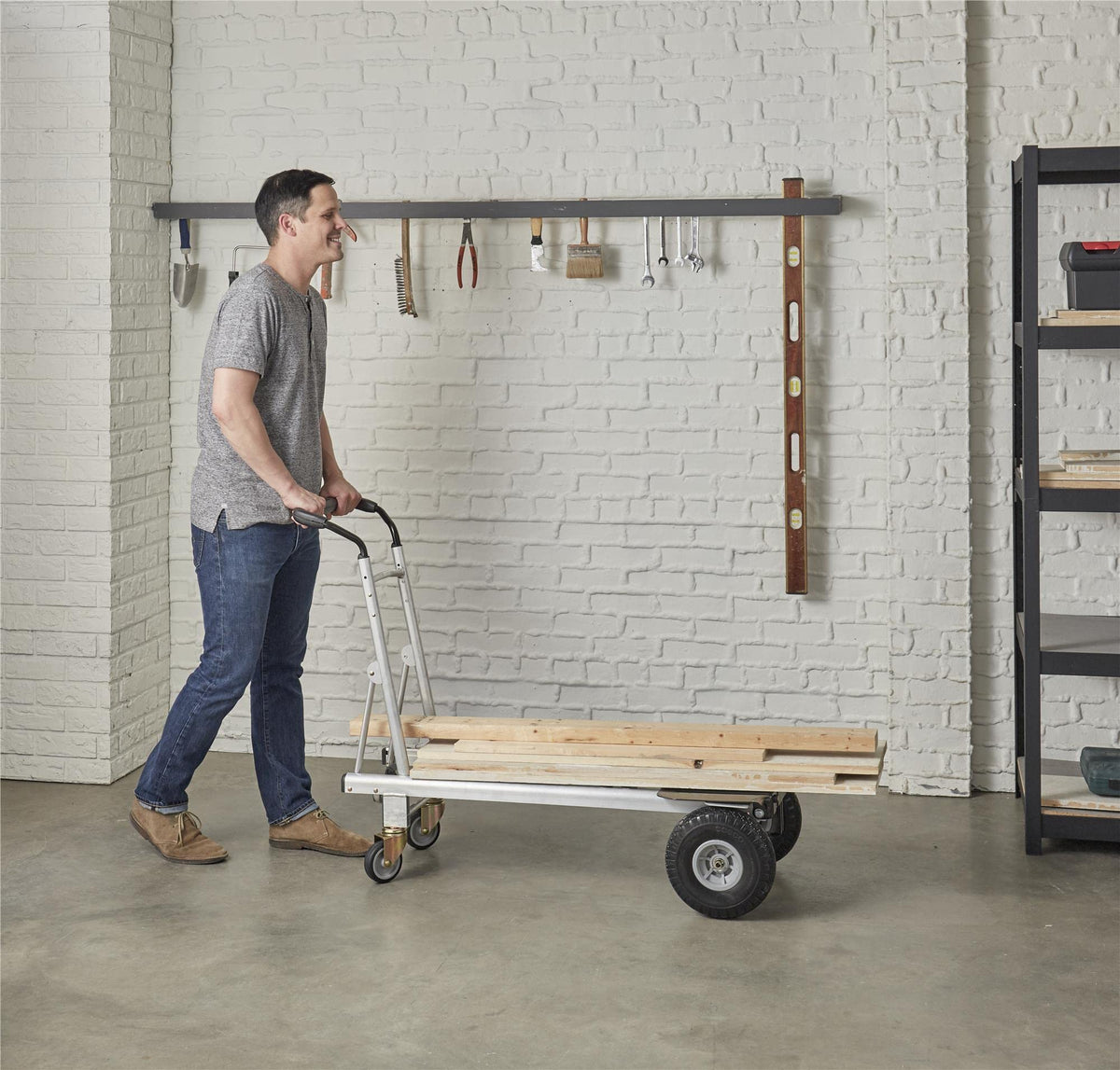 3-in-1 Folding Hand Truck Cart with Flat-Free Wheels X8957