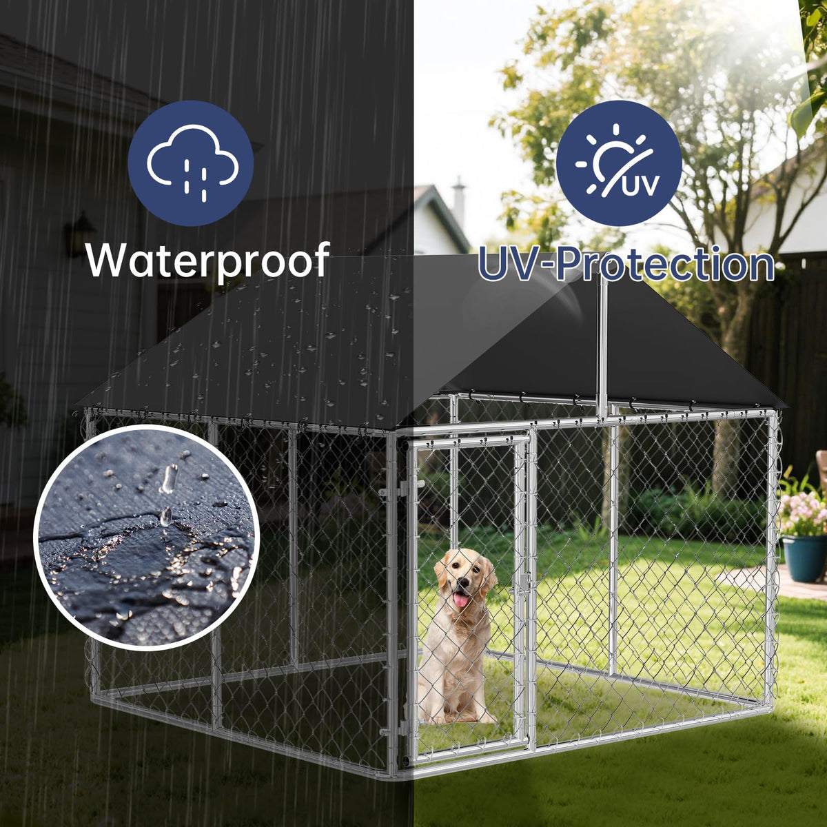 Heavy Duty Steel Dog Kennel with Secure Lock Q893