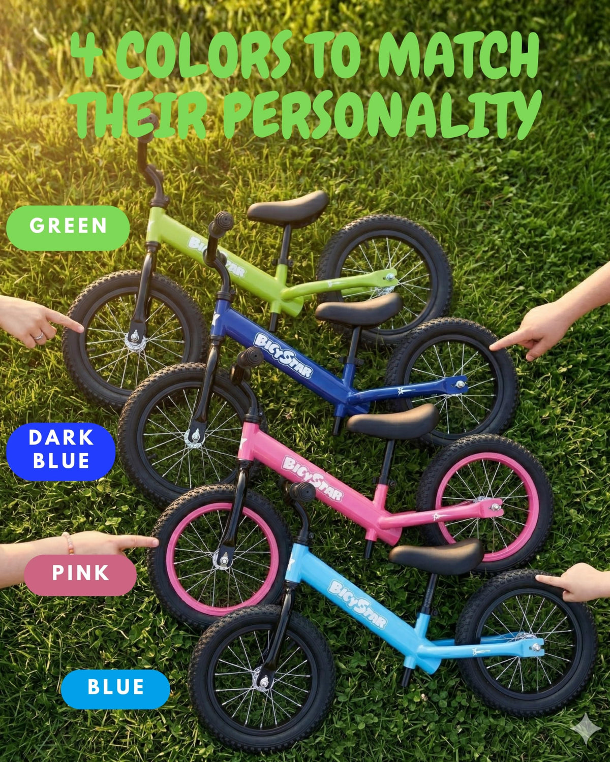 14 Inch Pink Balance Bike with Air Rubber Tires V775982