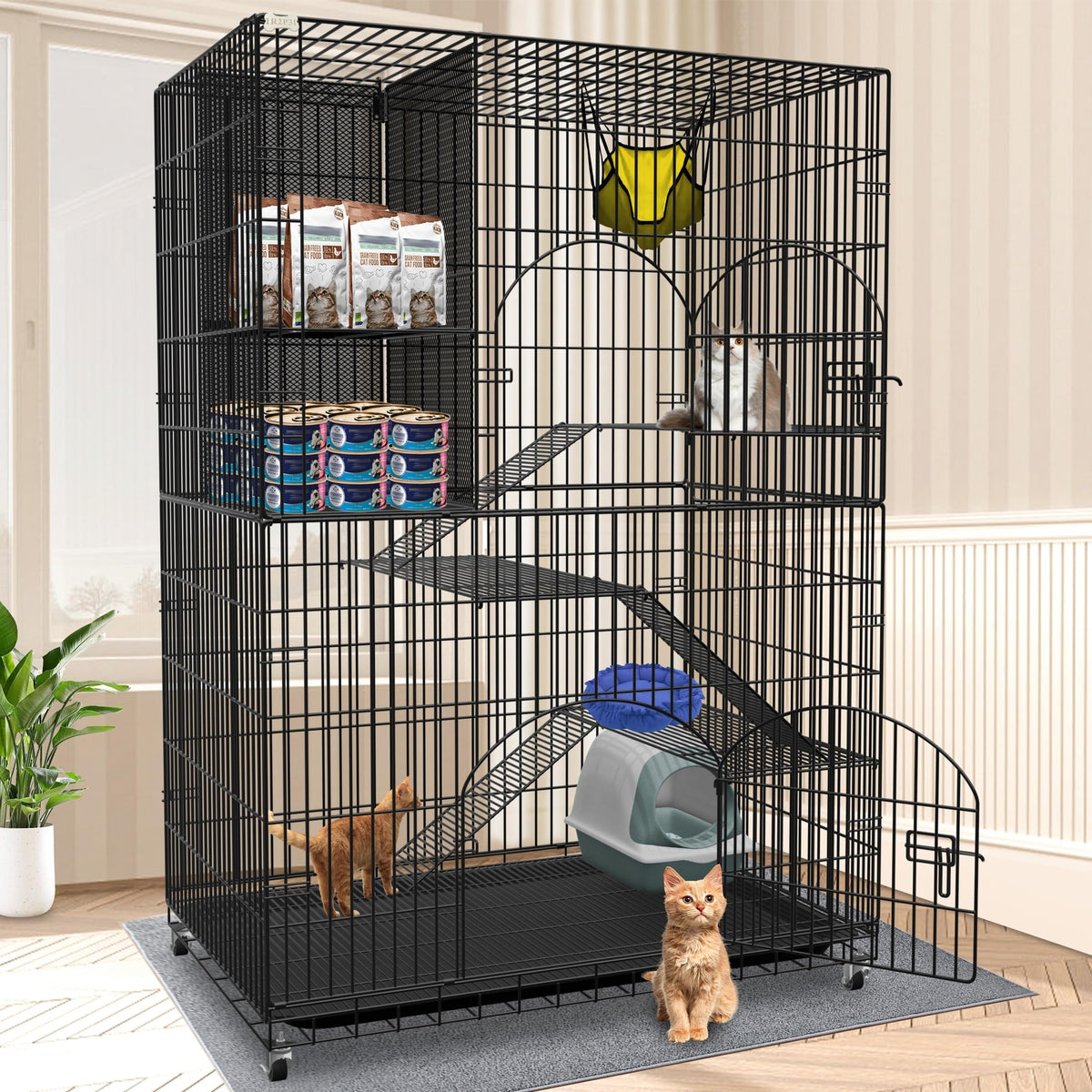 Extra Large Cat Cage Indoor Enclosure with Storage Cube M469