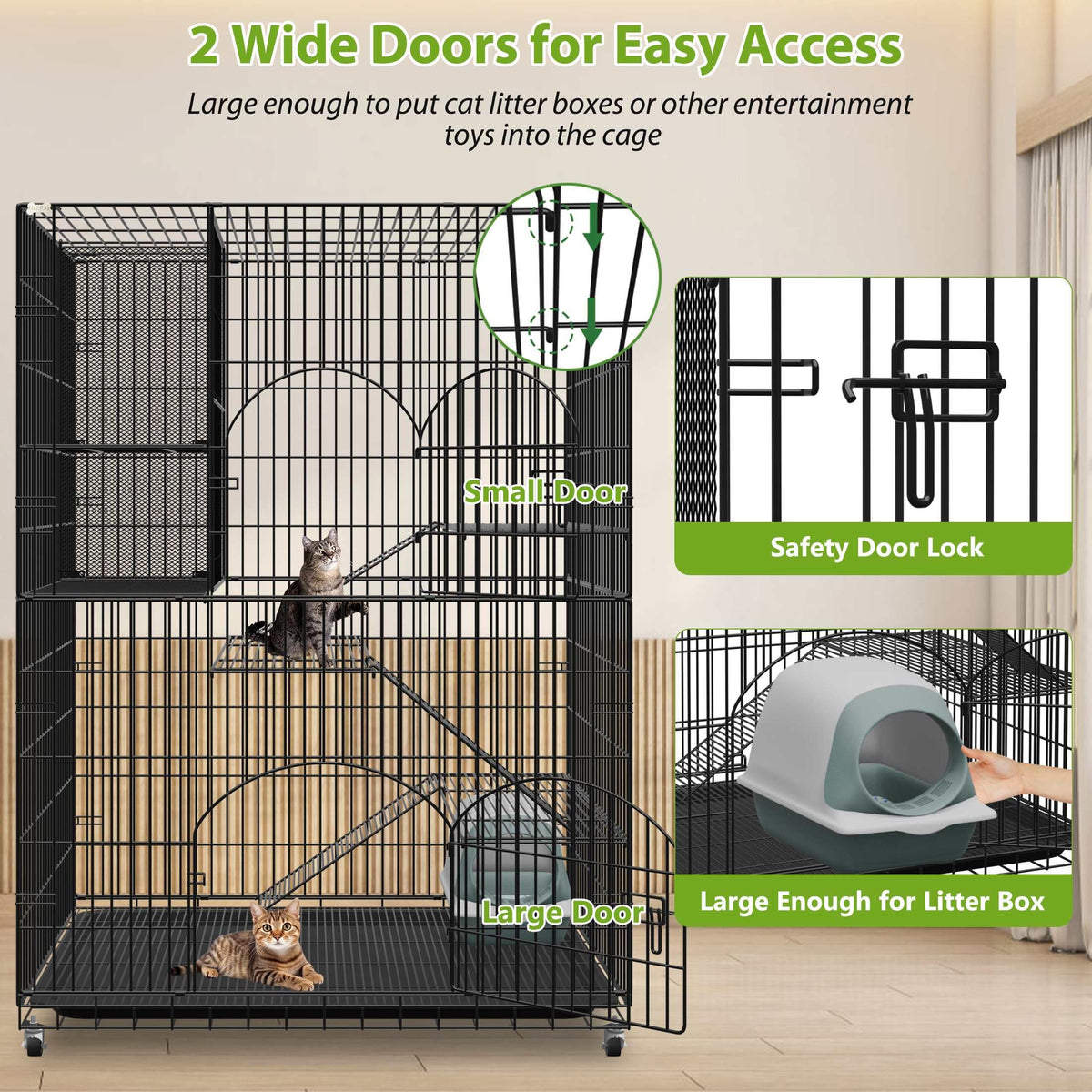 Extra Large Cat Cage Indoor Enclosure with Storage Cube M469