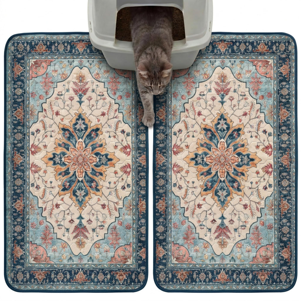Cat Litter Mat 2 Pack, 18x28 Machine Washable Waterproof Non Slip M999