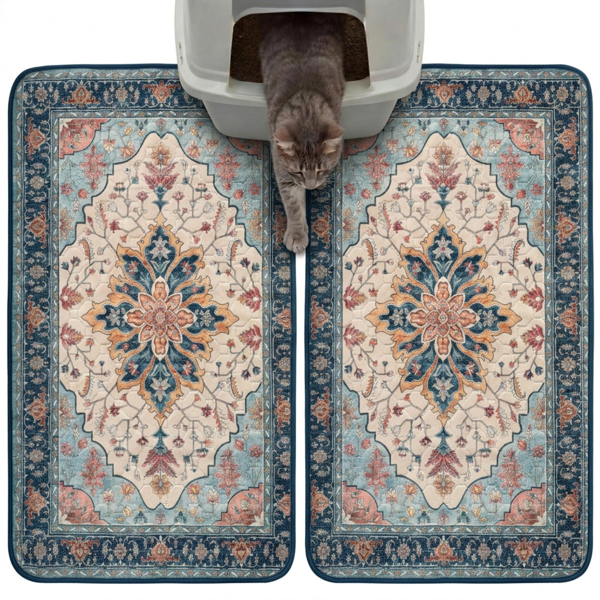 Cat Litter Mat 2 Pack, 18x28 Machine Washable Waterproof Non Slip M999