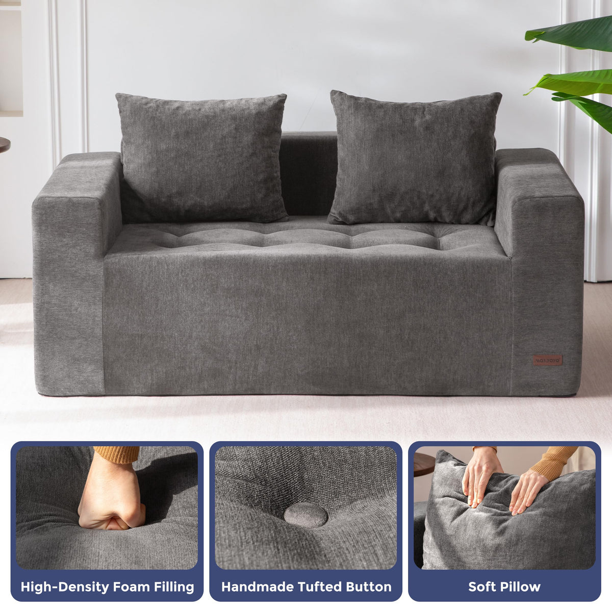 Light Grey Chenille Modular Sofa Couch C61354